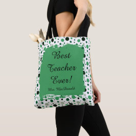 Grüner Polka-Punkt-Geschenk für den besten Lehrer