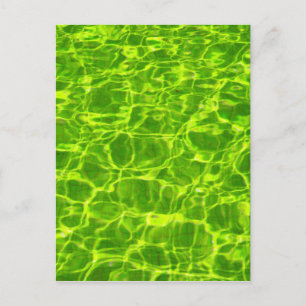 Grüner Pool Wassermuster Neon farbenfrohe Helle Postkarte
