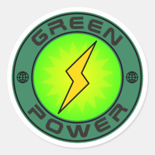 Grüner Power Runder Aufkleber