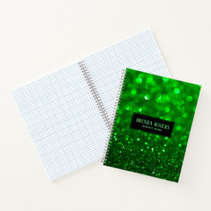 Grüner Pseudo-Glitterdruck Notizbuch