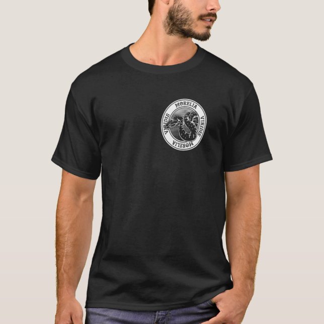 Grüner Python-Tattoo-Stil Reptilienhalter Schlange T-Shirt (Vorderseite)