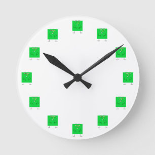 Grüner Quadrat-Typ Runde Wanduhr