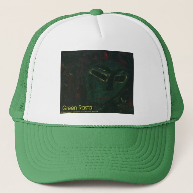 grüner Rasta Truckerkappe (Vorderseite)