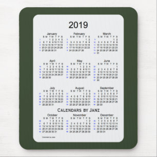 Grüner Rauch 2019 52 Wochen-Kalender durch Janz Mousepad
