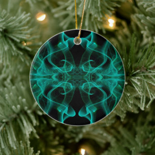 Grüner Rauch Symmetrischer Minimalistischer Schwar Keramik Ornament