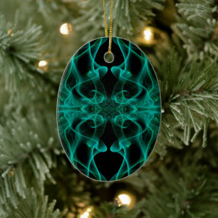 Grüner Rauch Symmetrischer Minimalistischer Schwar Keramik Ornament