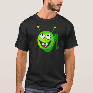 Grüner Raupen Schmetterling Mit Zahnspange T-Shirt