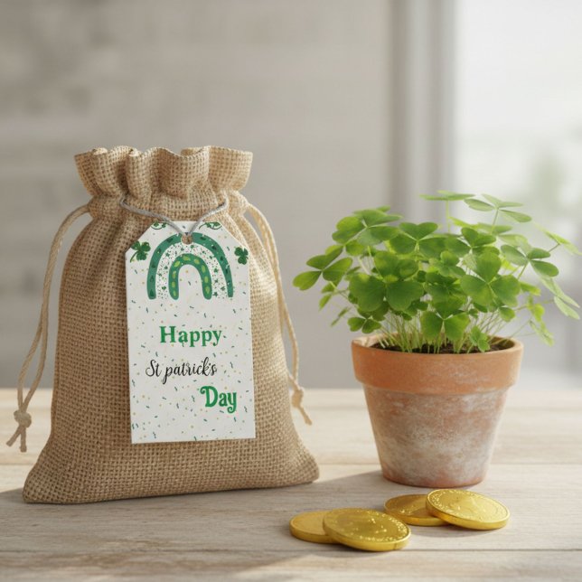 Grüner Regenbogen Happy st patrick's day Geschenkanhänger (Von Creator hochgeladen)
