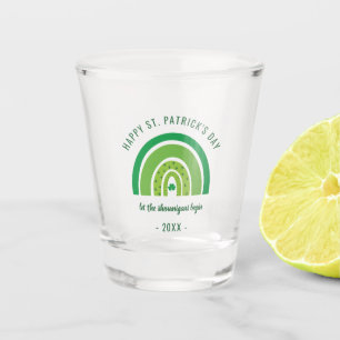 Grüner Regenbogen Irischer Kleeblatt Glücklicher S Schnapsglas