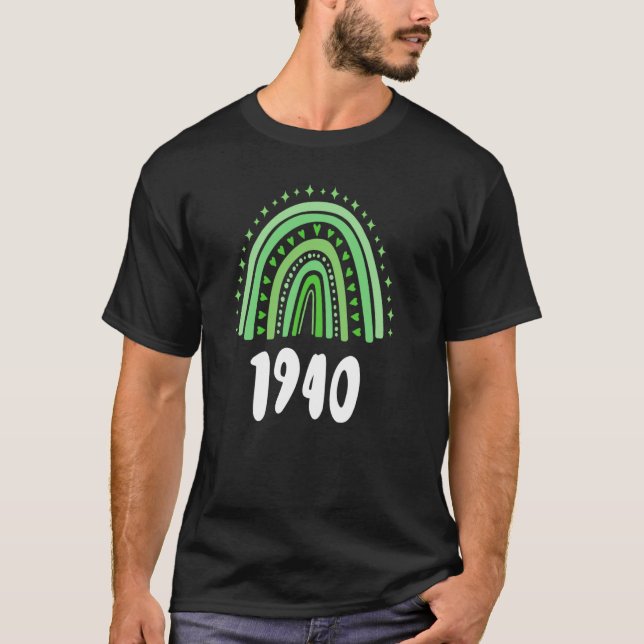 Grüner Regenbogen Jahr der Geburt 1940 T-Shirt (Vorderseite)