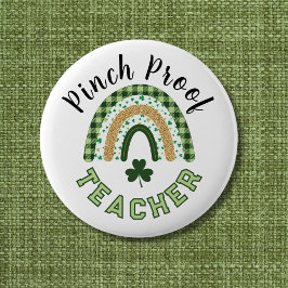 Grüner Regenbogen-Kneifschutz-Lehrer St. Patrick's Button