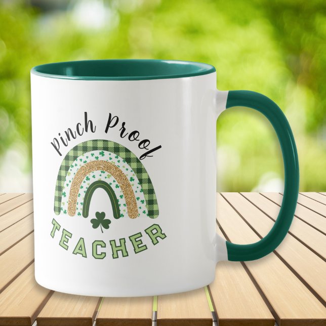 Grüner Regenbogen-Kneifschutz-Lehrer St. Patrick's Tasse (Von Creator hochgeladen)