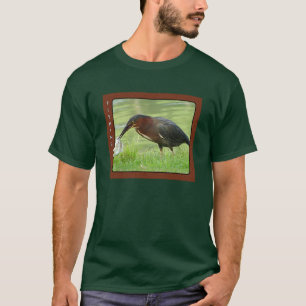 Grüner Reiher mit Fische Shirt