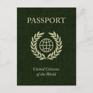grüner Reisepass Postkarte
