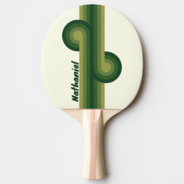 Grüner Retro-Fünf-Schleifen-Schläger mit Namen Tischtennis Schläger