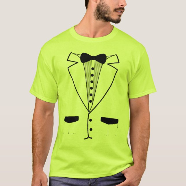Grüner Retro Neontuxedo-Sleeveless Shirt (Vorderseite)