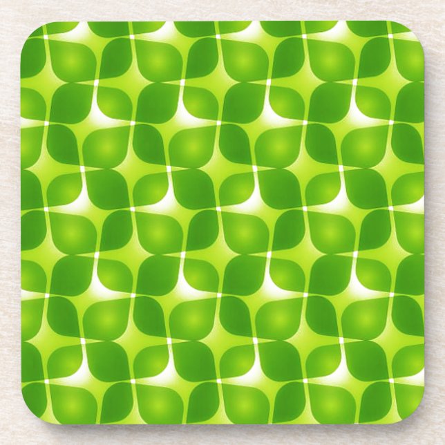 Grüner Retrostil Untersetzer (Vorderseite)