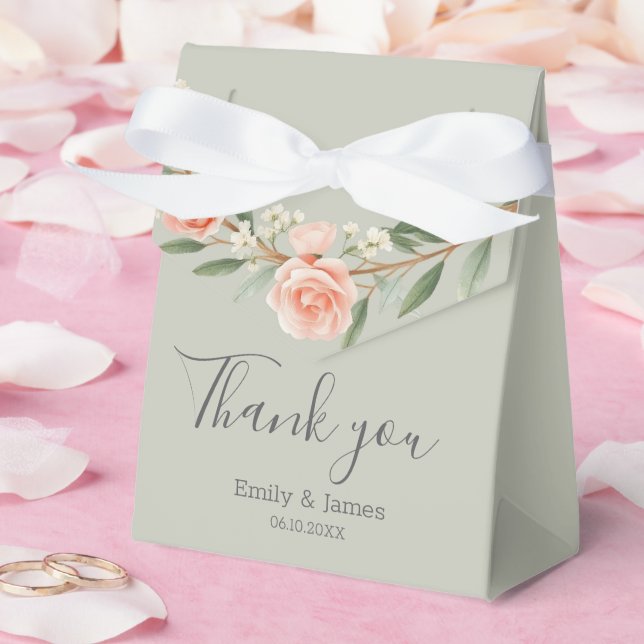 Grüner, romantischer Rose-Kranz Geschenkschachtel (Hochzeit)