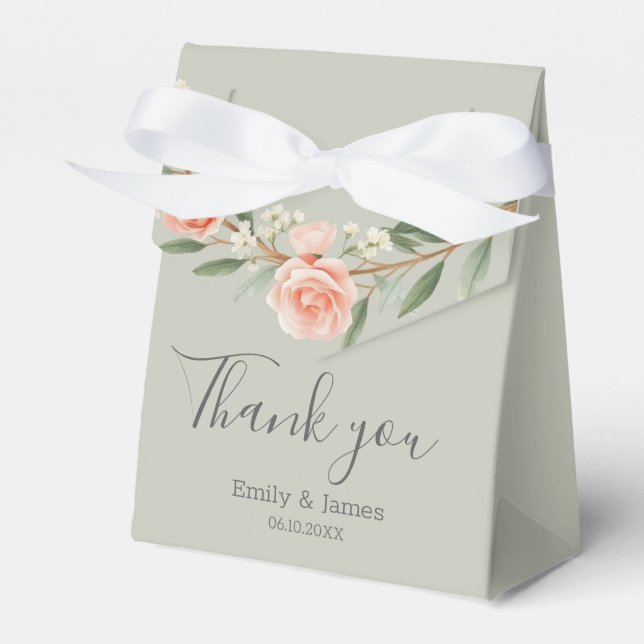 Grüner, romantischer Rose-Kranz Geschenkschachtel (Vorderseite)