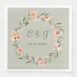 Grüner, romantischer Rose-Kranz Serviette