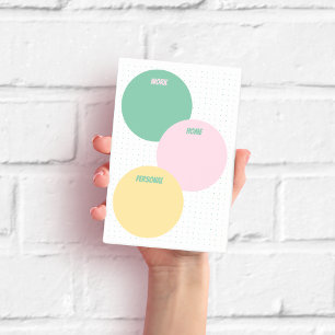 Grüner, rosa und gelber Kreis Post-it Klebezettel