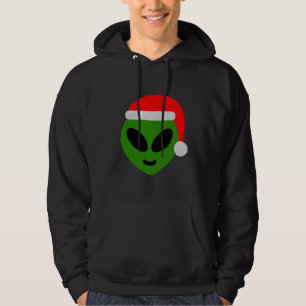 grüner Santa-Alien-Emoji Hoodie