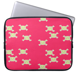 grüner Schädel Laptopschutzhülle