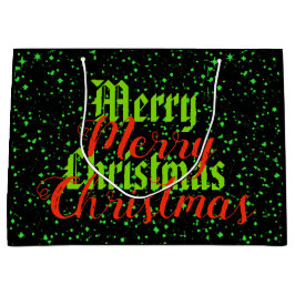 Grüner Schein frohe Weihnachten Große Geschenktüte