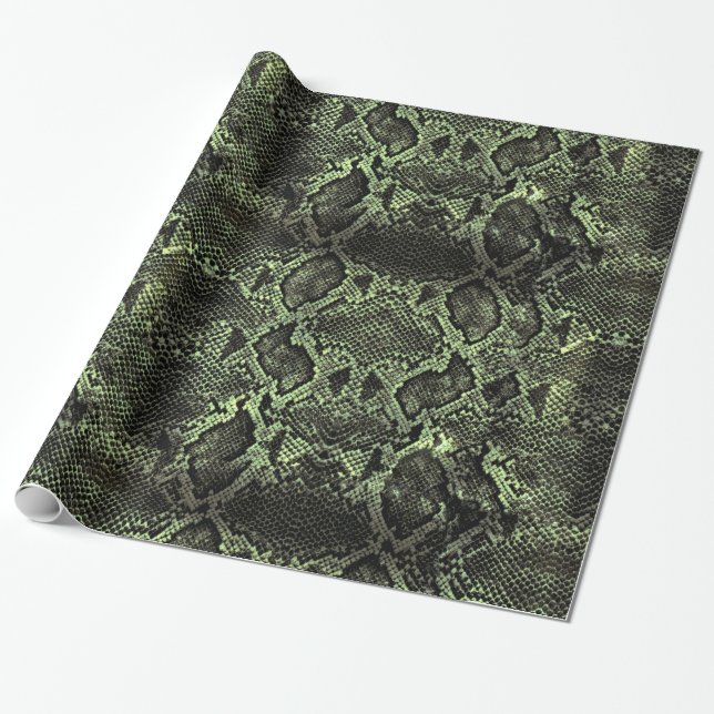 Grüner Schlangendruck Geschenkpapier (Ungerollt)