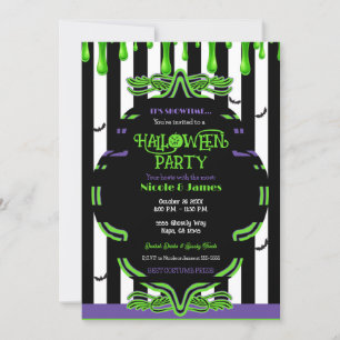 Grüner Schleim Halloween-Geister-Kostenüm-Party Einladung