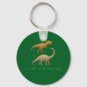 Grüner Schlüsselanhänger - Ich liebe Dinosaurier