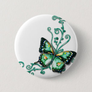 grüner Schmetterling Button
