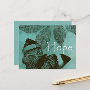 Grüner Schmetterling der Hoffnung und Inspiration Postkarte