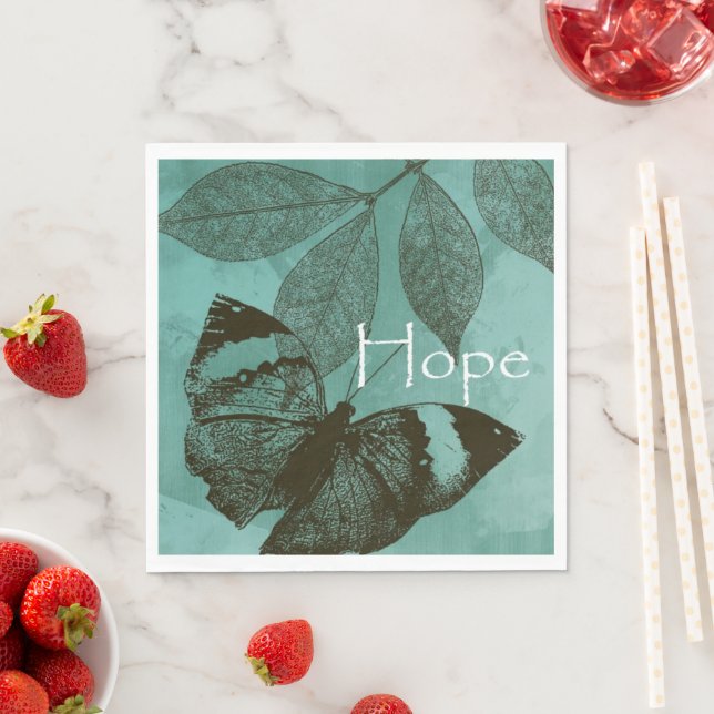 Grüner Schmetterling der Hoffnung und Inspiration Serviette (Beispiel)