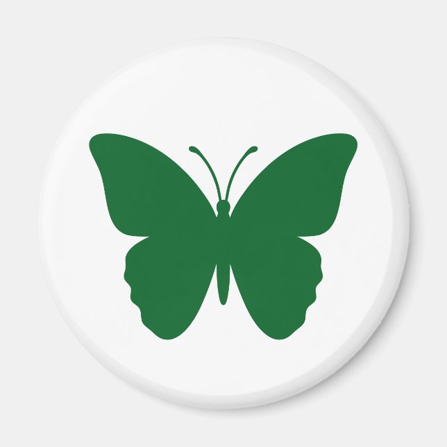 Grüner Schmetterling Kreisform Magnet (Vorne)