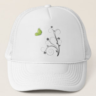 Grüner Schmetterling Truckerkappe