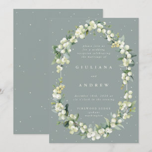 Grüner Schneeball+Eukalyptus Hochzeitsempfang Nur Einladung