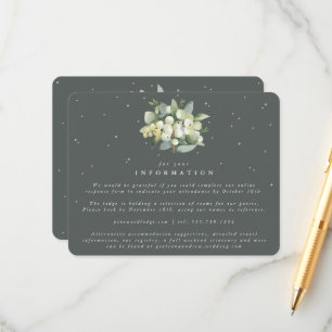 Grüner Schneeball+Eukalyptus-Strauß Hochzeitsinfor Begleitkarte