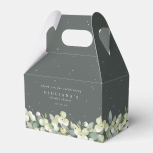 Grüner Schneeball+Eukalyptus Winter Brautparty Geschenkschachtel
