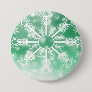 Grüner Schneeflocke Button