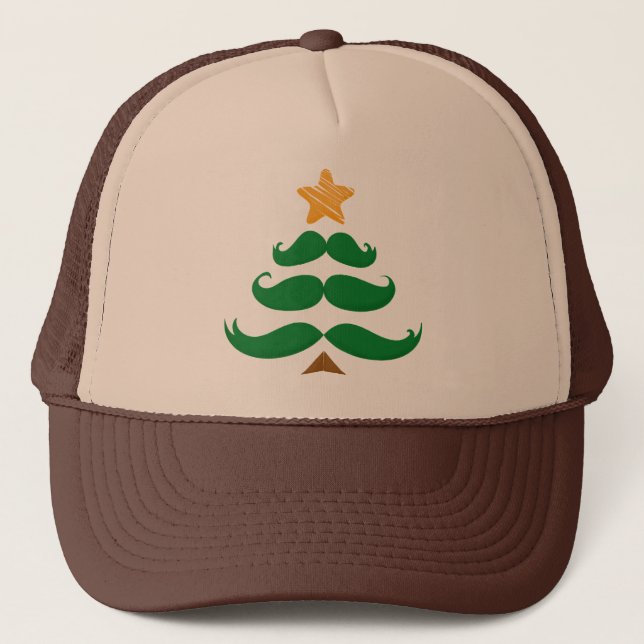 Grüner Schnurrbart-Baum Truckerkappe (Vorderseite)