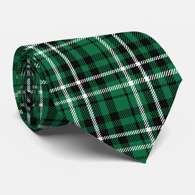 Grüner schottischer Tartan-Karo Krawatte (Gerollt)