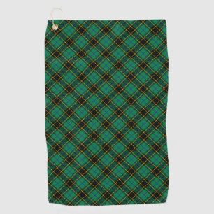 Grüner Schwarz Traditionelles Teppichmuster Karie Golfhandtuch