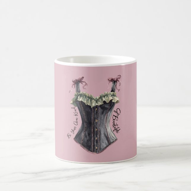 Grüner schwarzer Burgunder Korsett Kaffeetasse (Mittel)