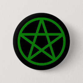 Grüner schwarzer fester Pentagramm-Knopf Button