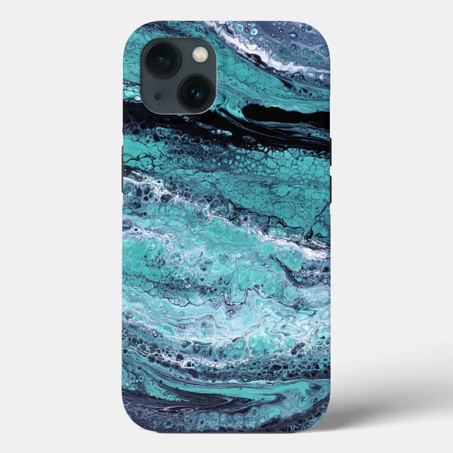 Grüner Schwarzer Swirl Case-Mate iPhone Hülle (Rückseite)
