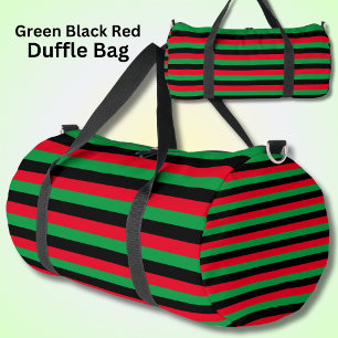 Grüner Schwarzer Thin Striping Duffle Bag