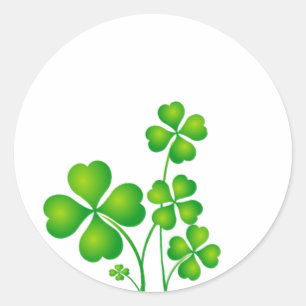Grüner Shamrock aus Irland Runder Aufkleber