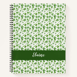 Grüner Shamrock benutzerdefiniertes Spiralnotizbuc Notizbuch
