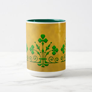 Grüner Shamrock-Gotik-Ikonen-Kaffeebecher Zweifarbige Tasse